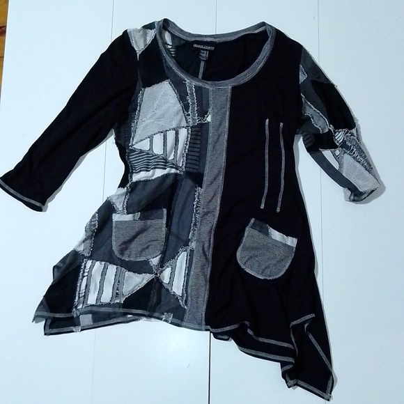Frank Layman grungy, goth tunic shirt women  size 14 - Picture 1 of 4